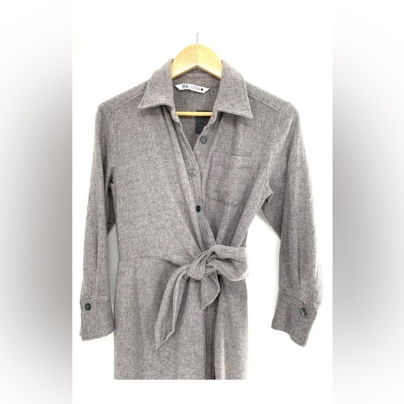 Zara Limited Edition Knotted Dress Gray 8397/528 Size M - Picture 5 of 9